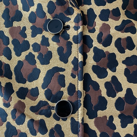 St. John Collection Lame Leopard Print Jacket - Size 10 - Picture 5 of 6